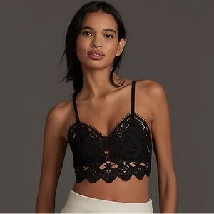 Anthropologie Viviette Lace Bra Top - Black - Size Large